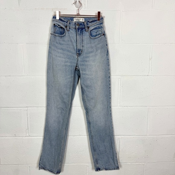 Abercrombie & Fitch Denim - Abercrombie Fitch 90s Straight Ultra High Rise Women's Jeans Split Hem 24/00s
